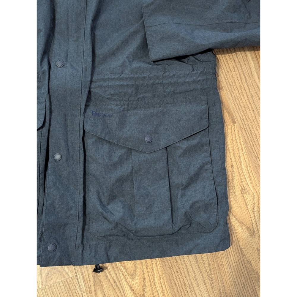 Barbour Rivington Mens Rain Jacket Blue Medium Hooded Waterproof Breathable - Picture 4 of 16